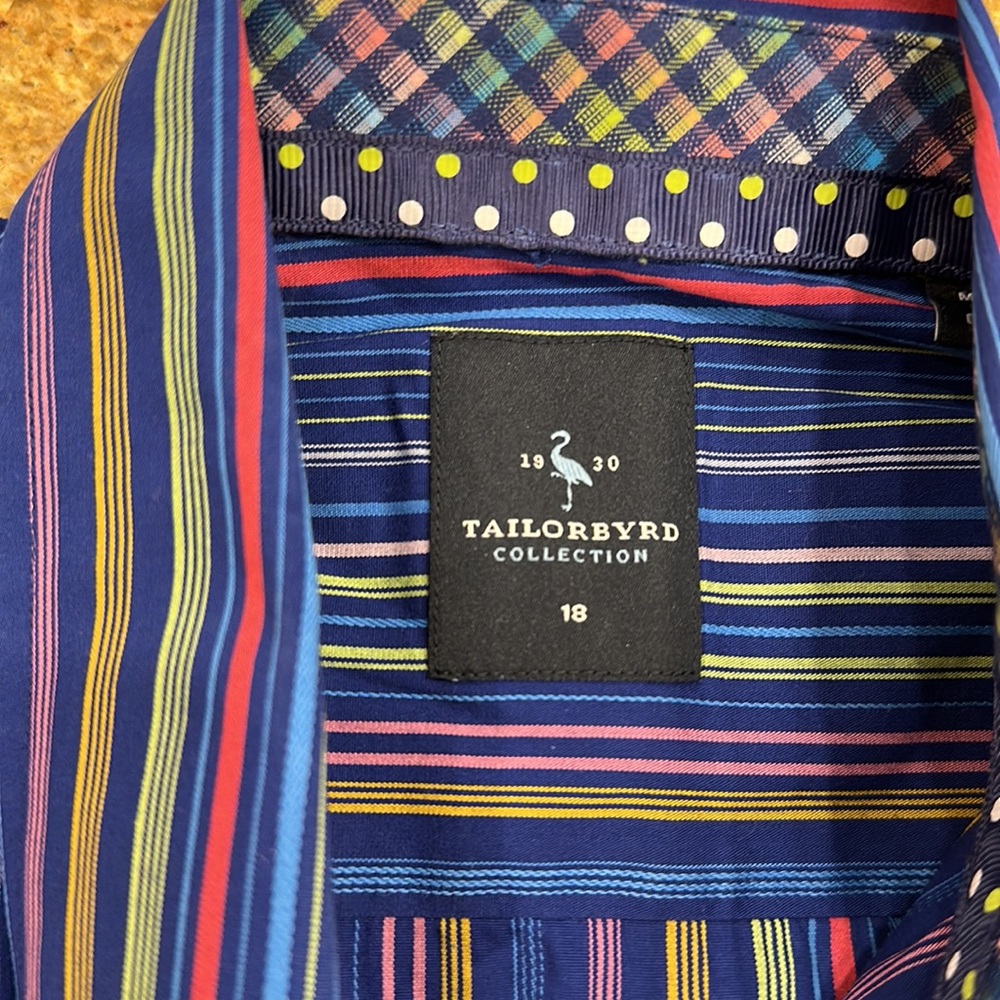 TAILORBYRD BOYS COLORFUL COTTON STRIPED BUTTON UP SHIRT WITH CONTRASTING CUFFS - Picture 3 of 8